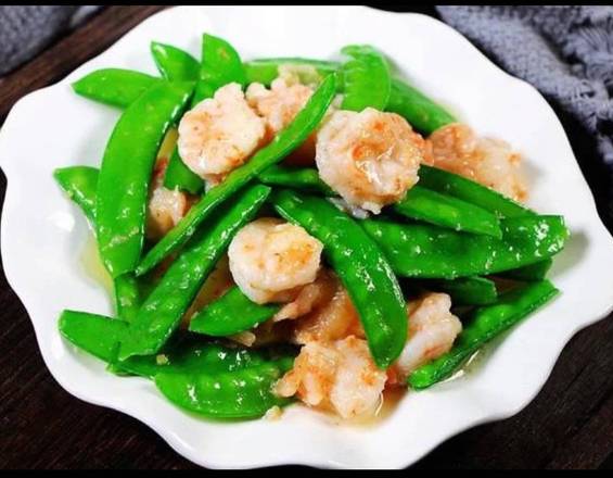 Stir Fried Prawns with Snowpeas(I) 荷豆虾球